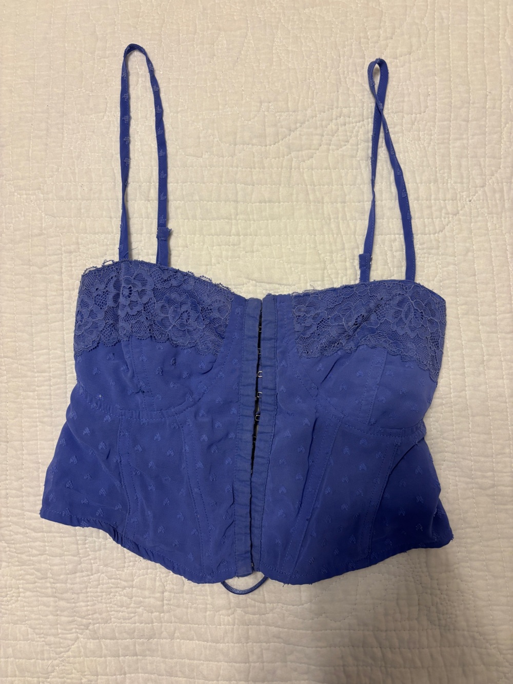La Hearts Royal Blue Lace-Trim corset top